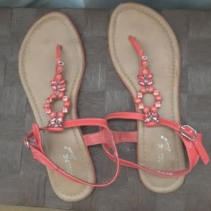Sandals with jewels a salmon color, very pretty